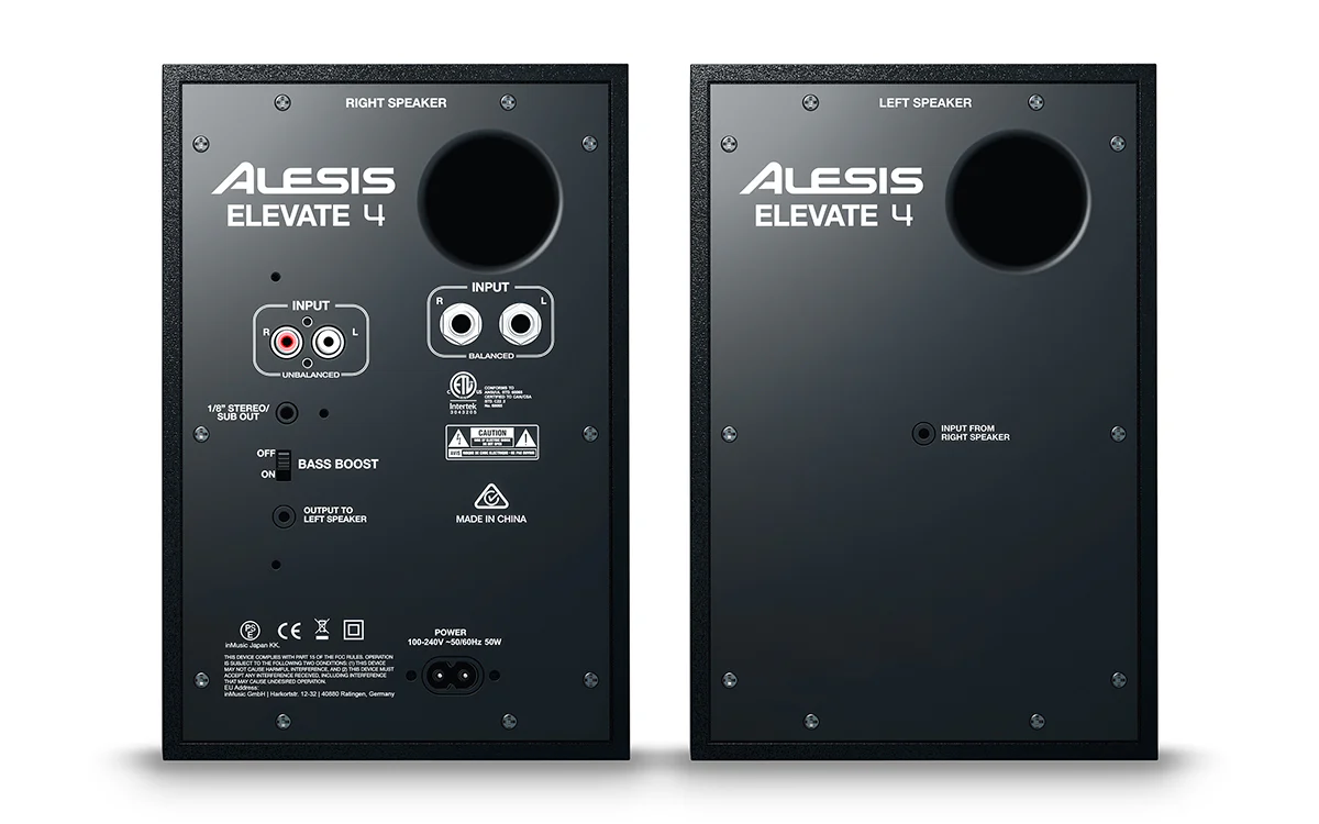 Alesis Elevate 4 4-Inch Powered Active Studio Monitor Speakers with Isolation Pads, Cables, and Ebook  - Pair - Image 4