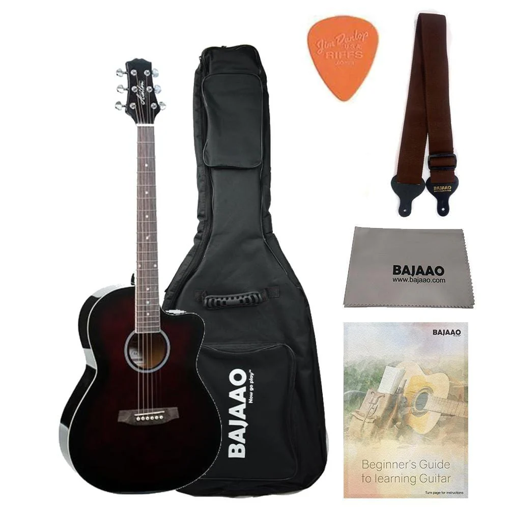 Ashton D10C 39-inch Cutaway Acoustic Guitar with Gigbag, Picks, Strap, Cloth & Ebook - Image 11