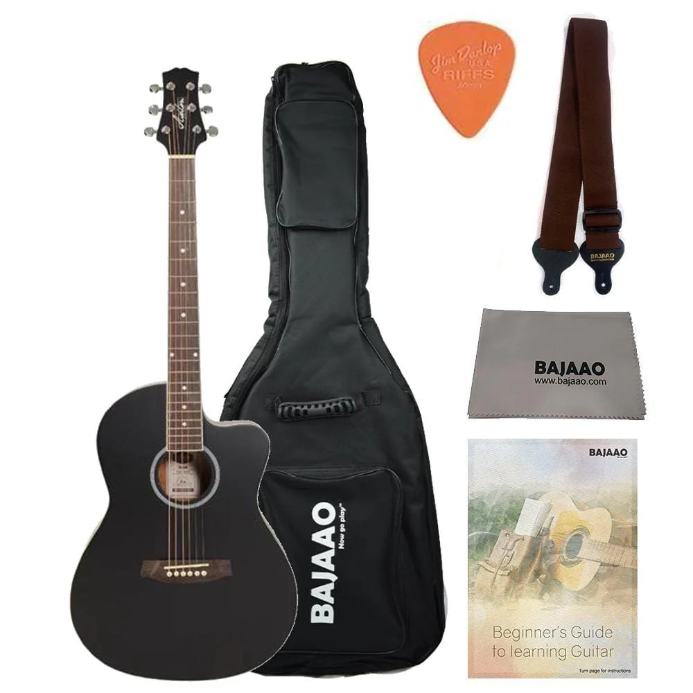 Ashton D10C 39-inch Cutaway Acoustic Guitar with Gigbag, Picks, Strap, Cloth & Ebook - Image 5