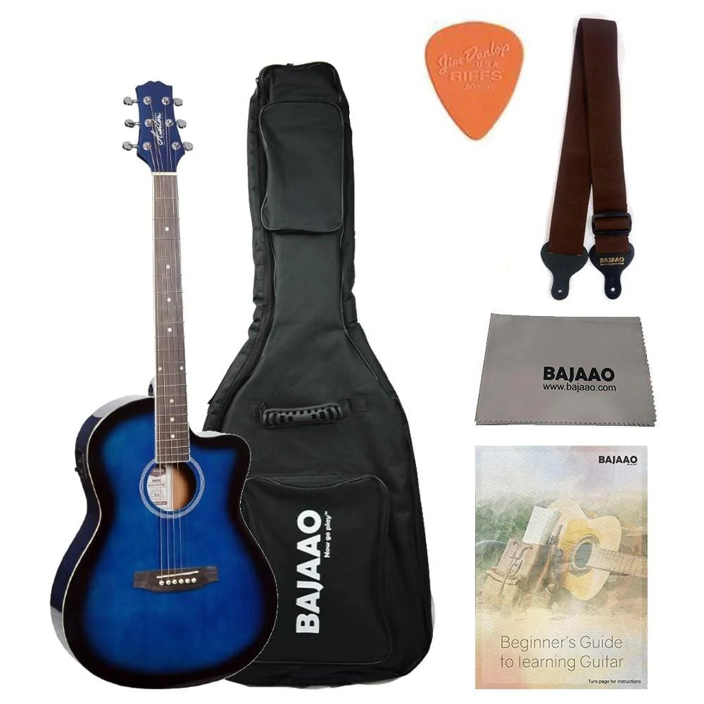 Ashton D10CEQ 39-inch Cutaway Electro Acoustic Guitar With Gigbag, Picks, Strap, Cloth & Ebook - Image 3