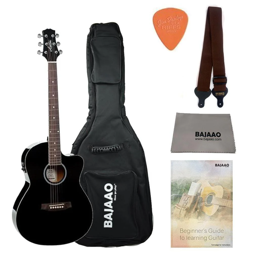 Ashton D10CEQ 39-inch Cutaway Electro Acoustic Guitar With Gigbag, Picks, Strap, Cloth & Ebook - Image 5