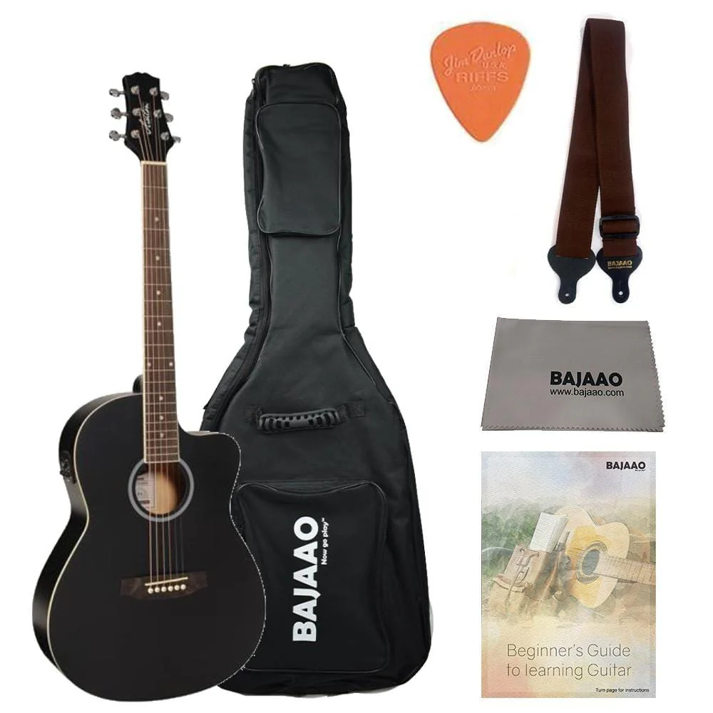 Ashton D10CEQ 39-inch Cutaway Electro Acoustic Guitar With Gigbag, Picks, Strap, Cloth & Ebook - Image 8