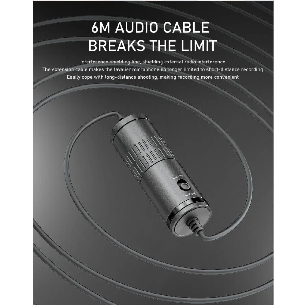Audio Array AM-C12 All Metal Condenser Collar Microphone with 3.5mm Connector with Battery for DSLR & Smartphone - Image 4