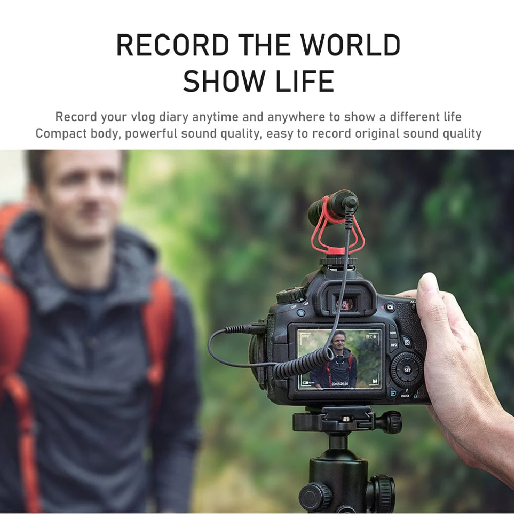 Audio Array AM-C14 Omnidirectional Condenser Shotgun Microphone with 3.5mm Connector with Battery for DSLR & Smartphone - Image 2