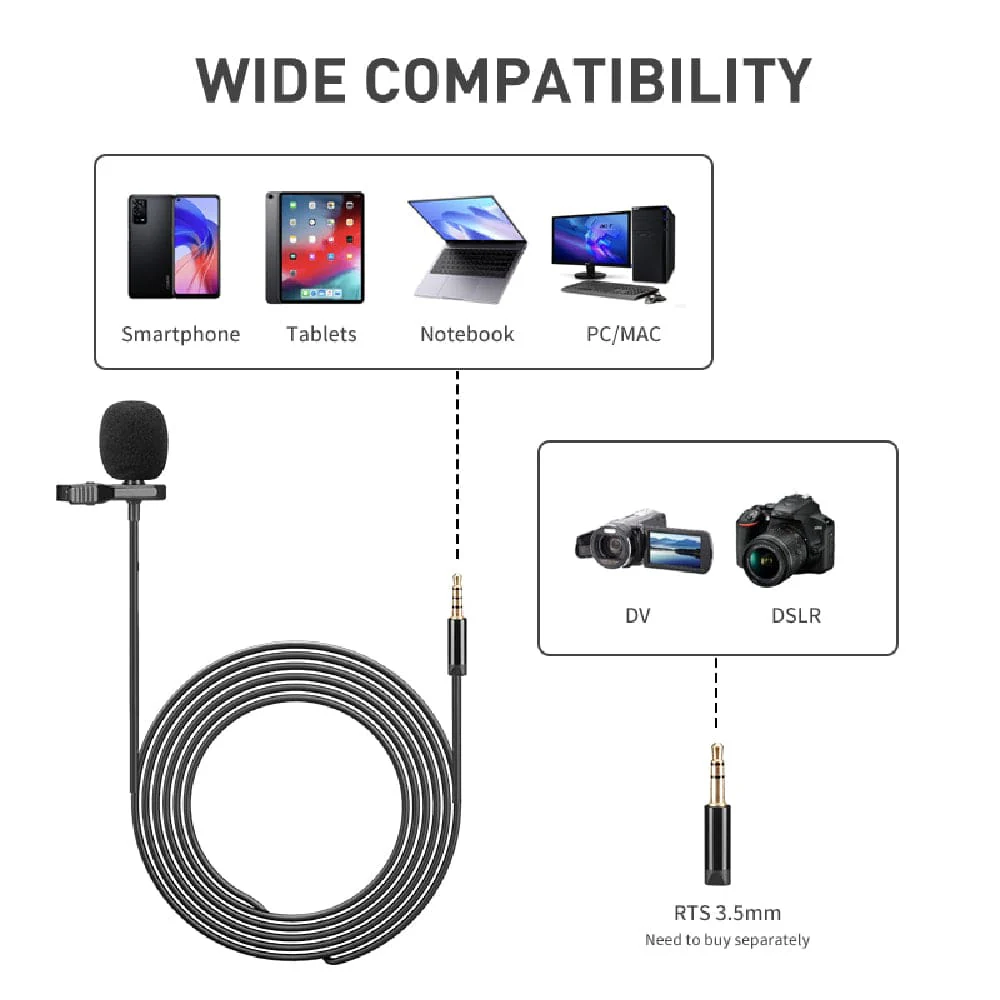Audio Array AM-C16 Single Head Condenser Lavalier Lapel Mic with 3.5mm Connector - Image 3