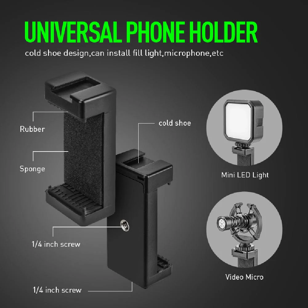 Audio Array AM-C18 Omnidirectional Condenser Shotgun Microphone kit with 3.5mm Connector with Led & Tripod for Smartphone - Image 4