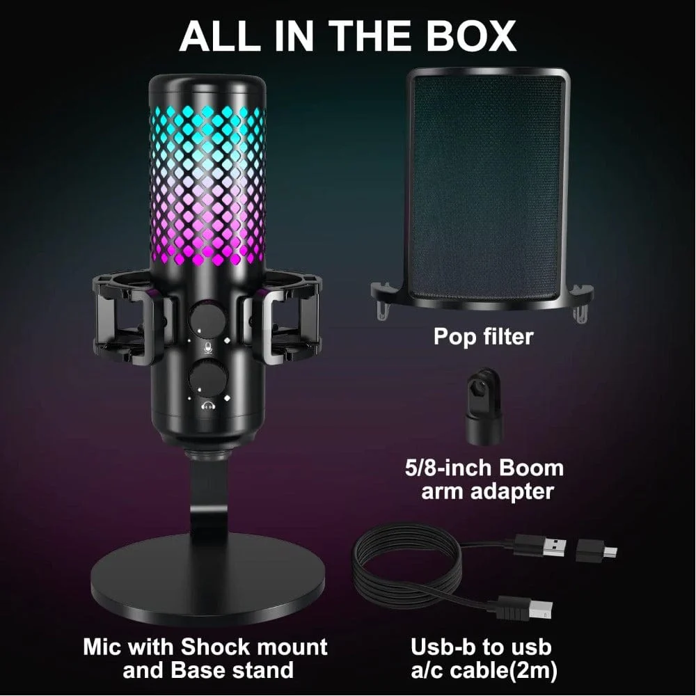 Audio Array AM-C31 Gaming RGB USB Condenser Microphone - Image 6
