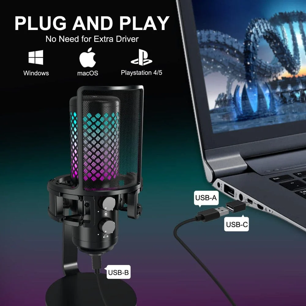 Audio Array AM-C31 Gaming RGB USB Condenser Microphone - Image 7