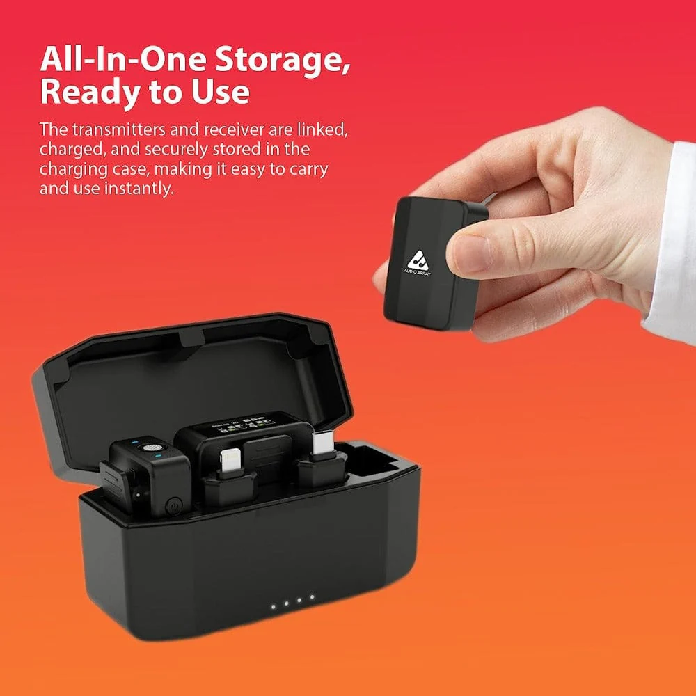 Audio Array AM-W15 Digital Mini Wireless Microphone with 2 Transmitters and 1 Receiver Wireless Microphone - Image 2