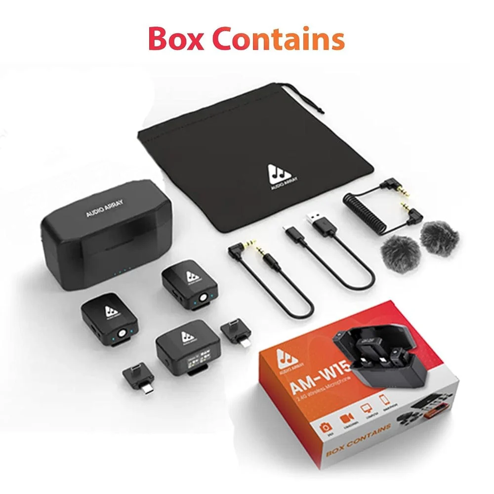 Audio Array AM-W15 Digital Mini Wireless Microphone with 2 Transmitters and 1 Receiver Wireless Microphone - Image 7