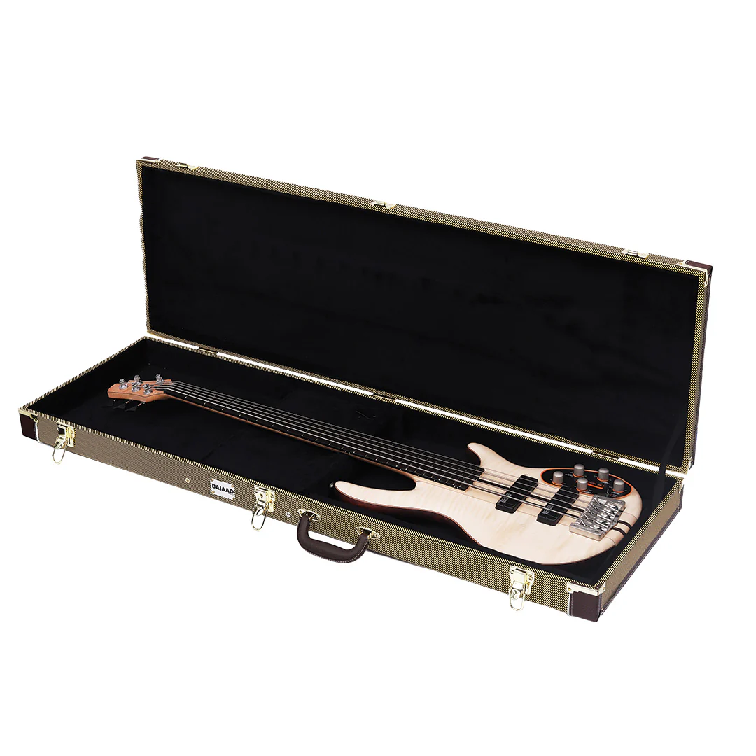 Bajaao Electric Bass Guitar Hardshell Case in Tweed - Open Box - Image 5