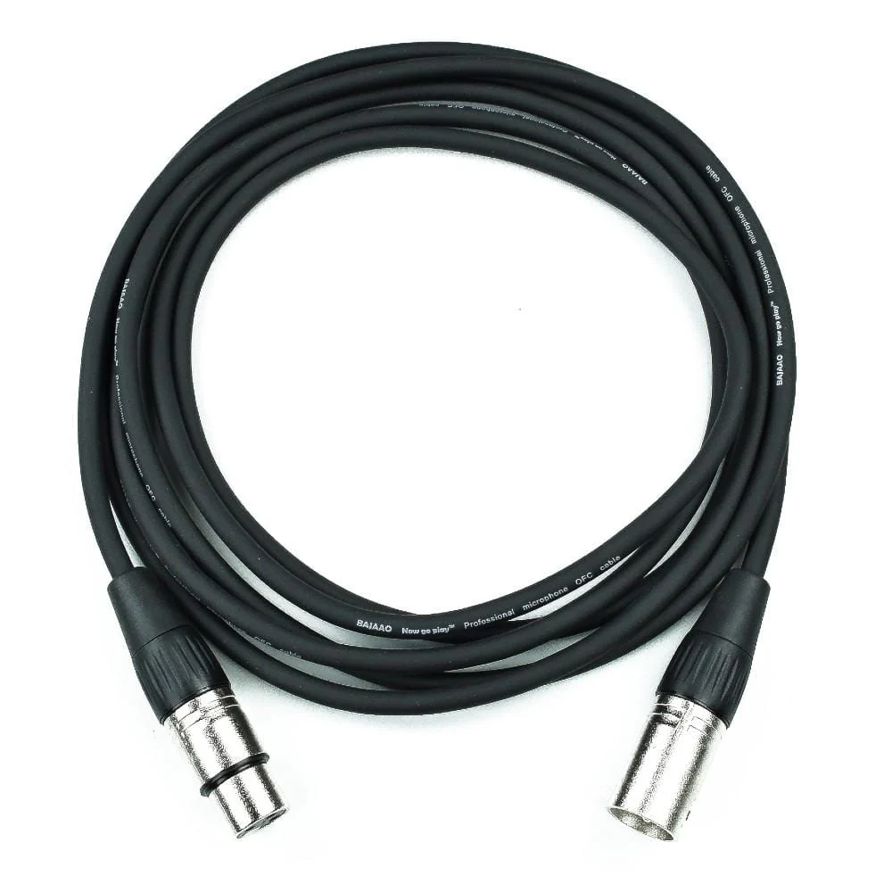 Bajaao Male XLR to Female XLR Microphone Cable - Black - 3 Meter - Open Box