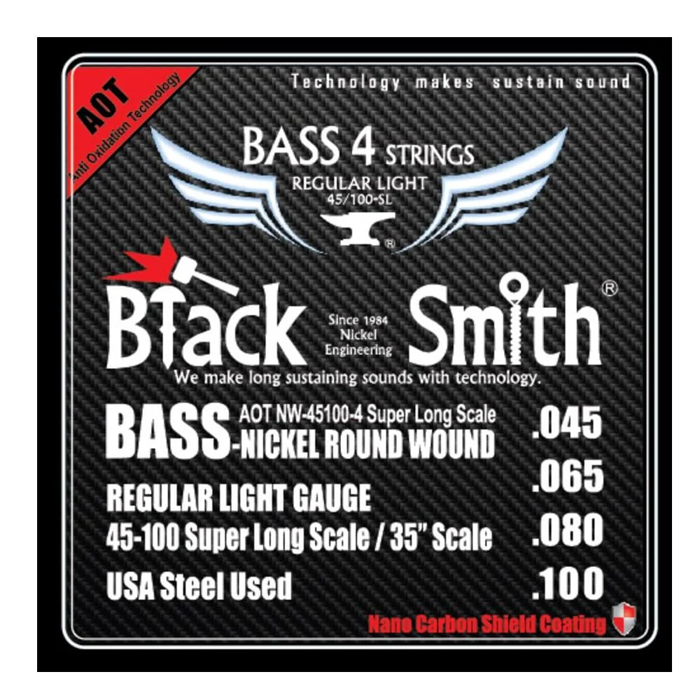 Black Smith Nano Coated Nickel Round Wound Bass Guitar Strings - Image 4