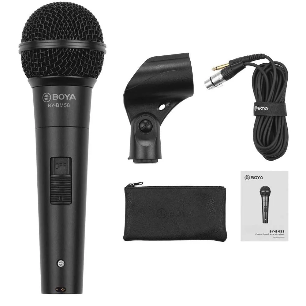 Boya BY-BM58 Professional Cardioid Dynamic Vocal Microphone - Open Box - Image 5