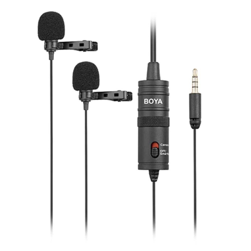 Boya BY-M1DM Dual Omni-Directional Lavalier Condenser Microphone - Open Box