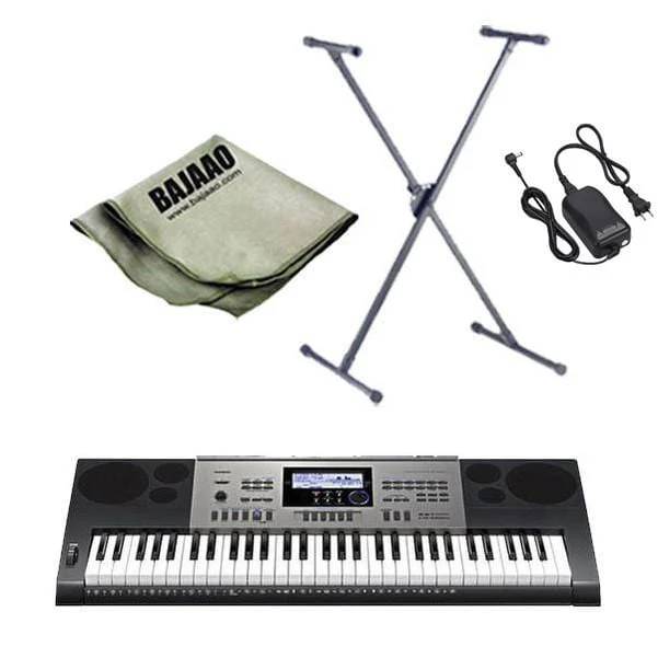 Casio CTK-6300IN Keyboard with Stand, Polishing Cloth and Power Adapter