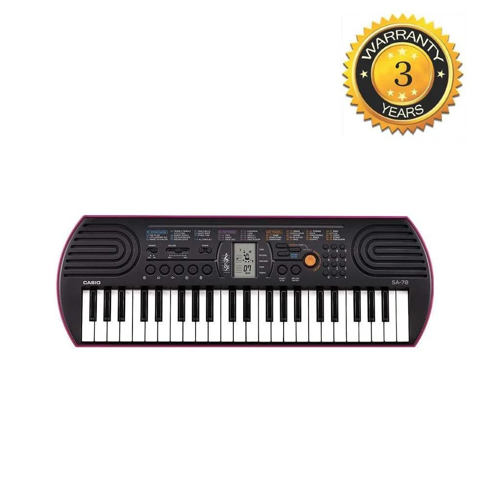 Casio SA78 Mini Portable Keyboard With Adapter, Polishing Cloth, Dust Cover, Online Lessons, Warranty & Ebook - Image 2