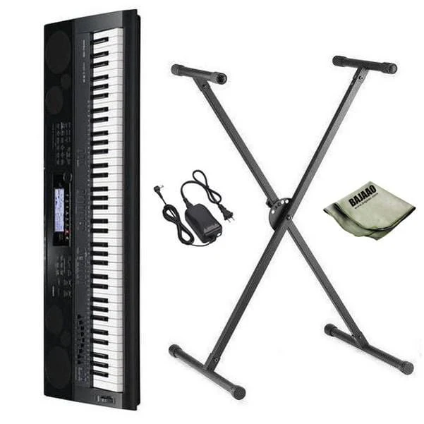 Casio WK7500 76-Key Digital Keyboard with Stand, Polishing Cloth and Power Adapter