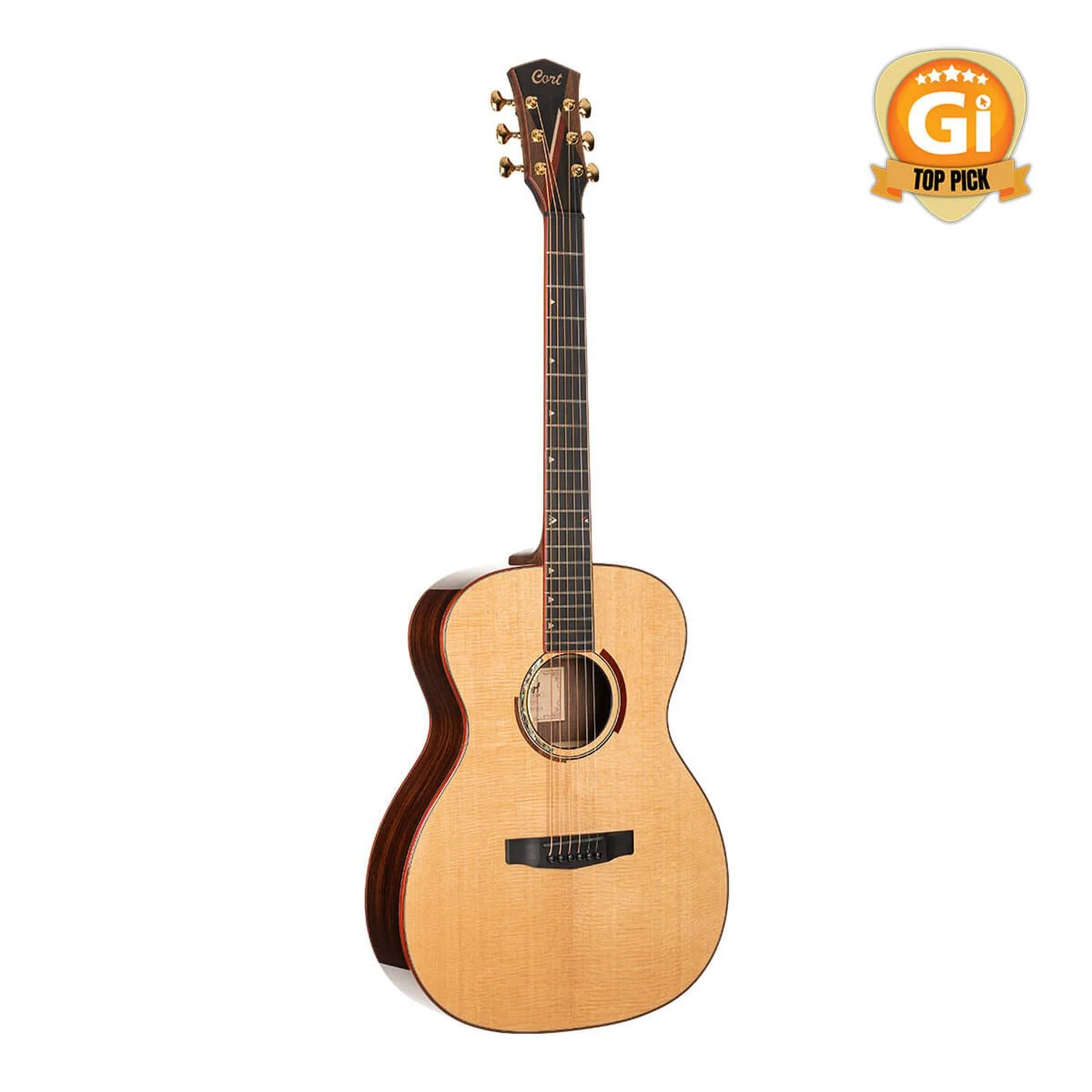 Cort Abstract Delta 6 String Electro Acoustic Guitar with Case - Natural Glossy