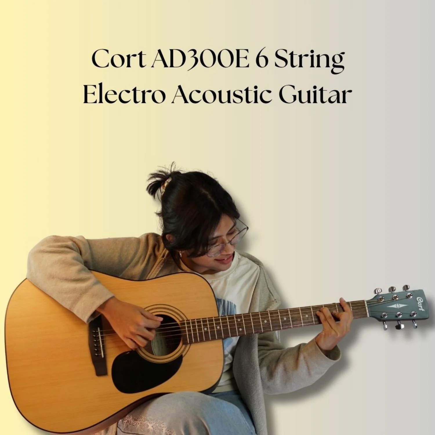 Cort AD300E 6 String Electro Acoustic Guitar - Image 18