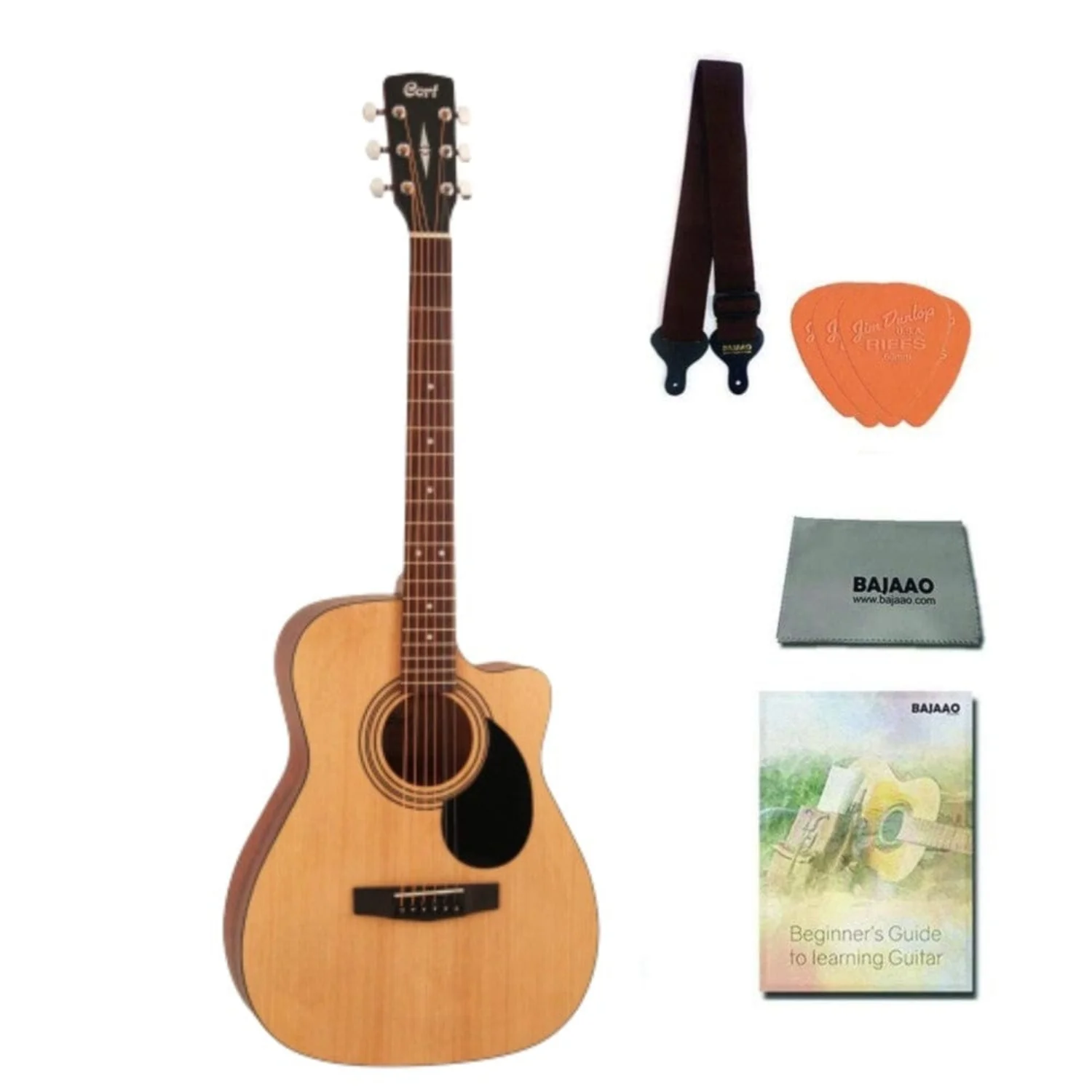 Cort AF500C Standard Series Cutaway 6 String Acoustic Guitar - Image 21