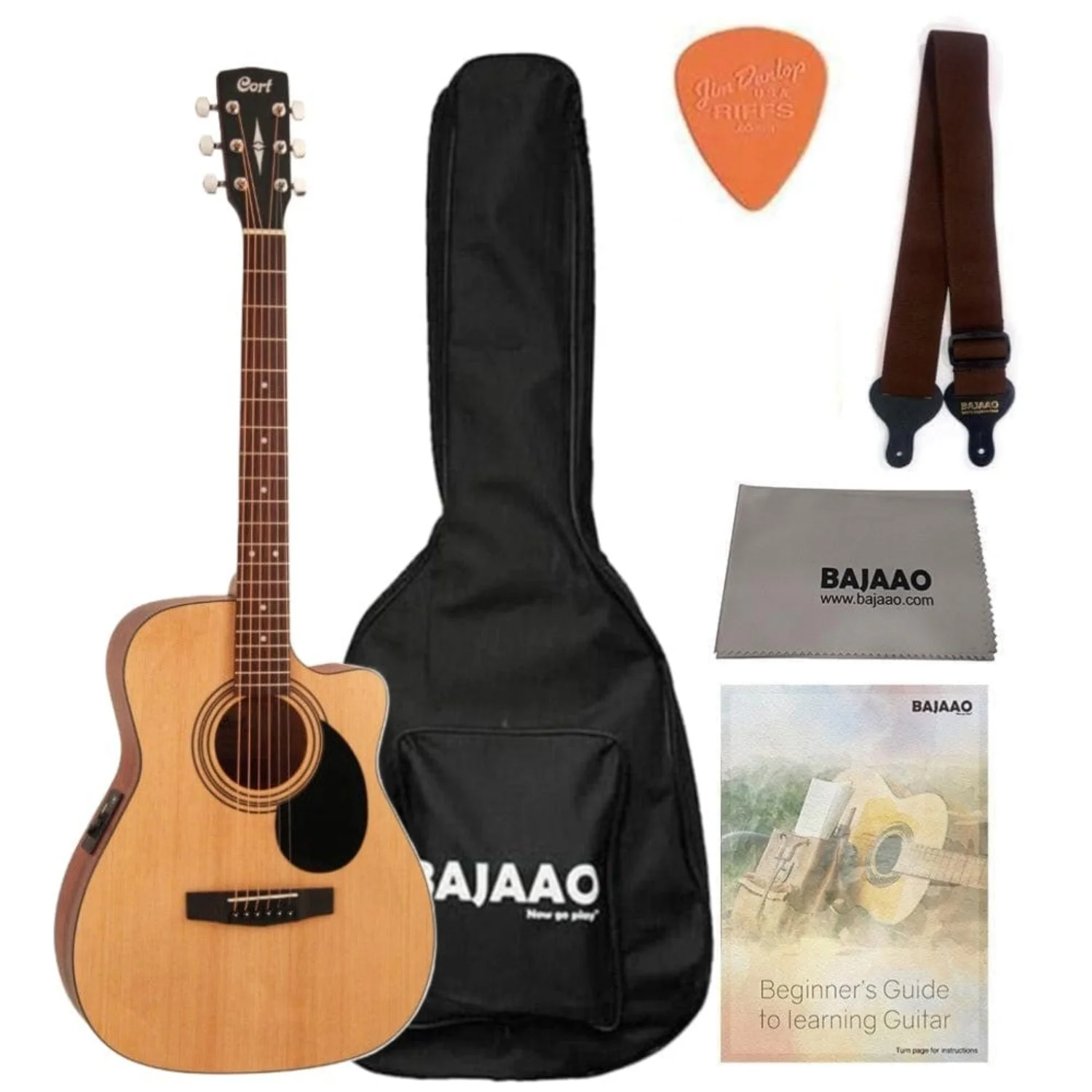 Cort AF500CE Standard Series Cutaway 6 String Electro Acoustic Guitar - Image 11