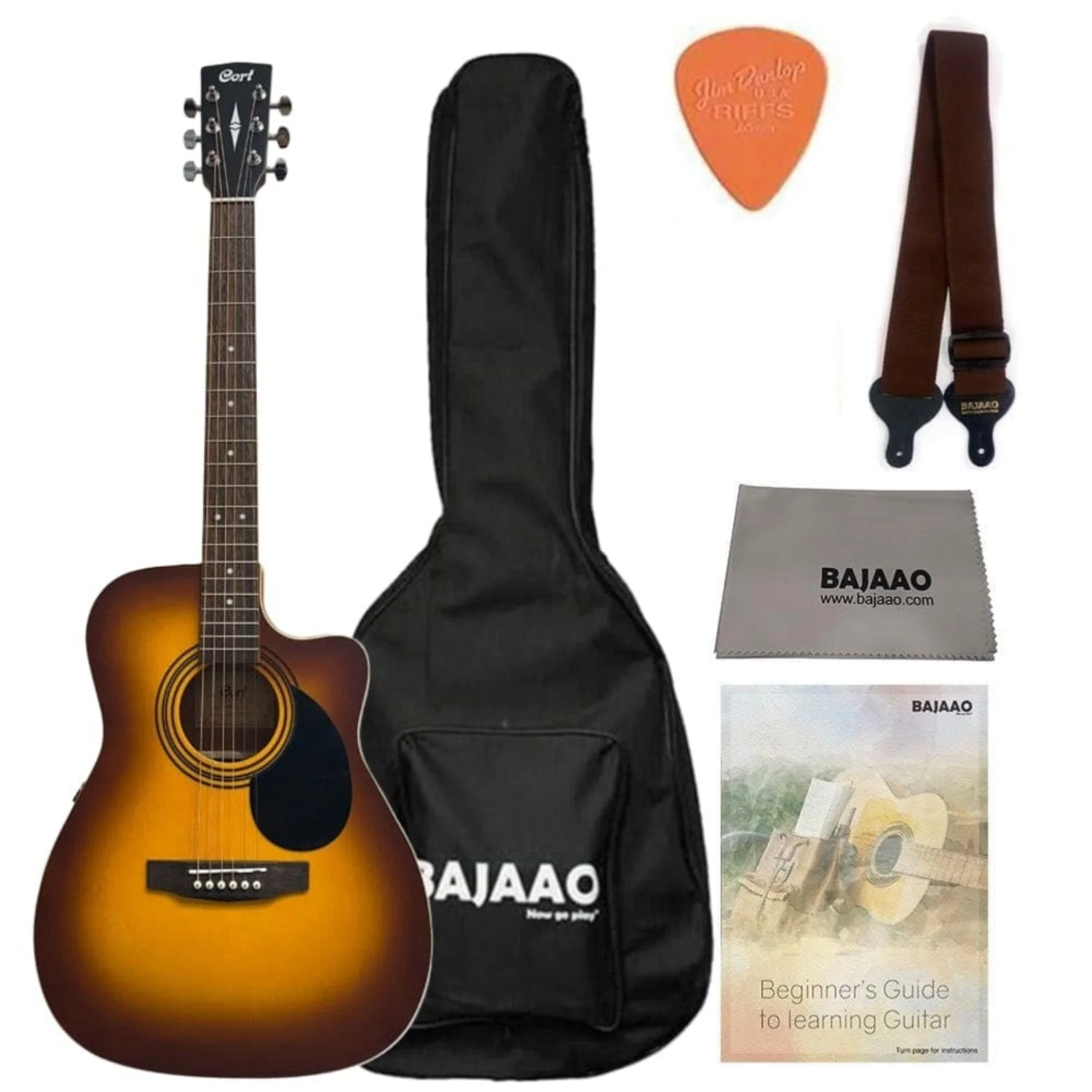 Cort AF500CE Standard Series Cutaway 6 String Electro Acoustic Guitar - Image 21
