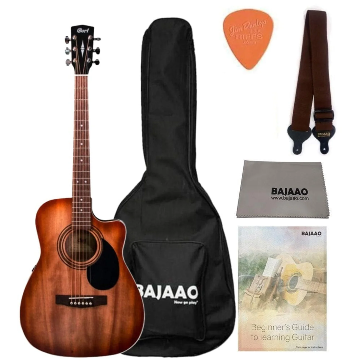 Cort AF500CE Standard Series Cutaway 6 String Electro Acoustic Guitar - Image 23