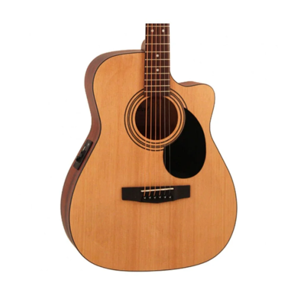 Cort AF515CE 6-String Electro Acoustic Guitar With Gigbag, Picks, Strap, Cloth & Ebook - Image 3