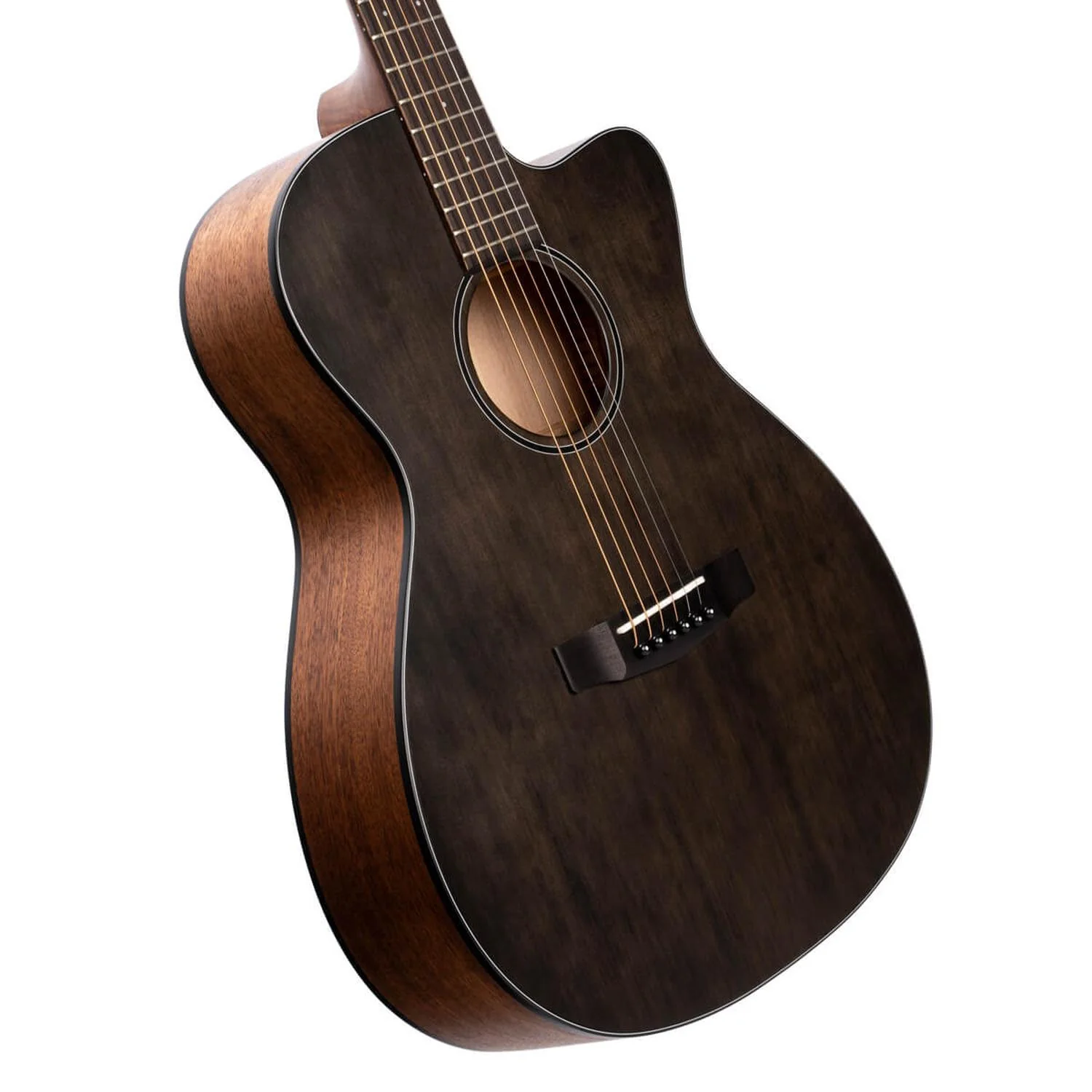 Cort Core-OC Spruce 6-Strings Electro Acoustic Guitar With Case - Open Pore Trans Black - Image 2