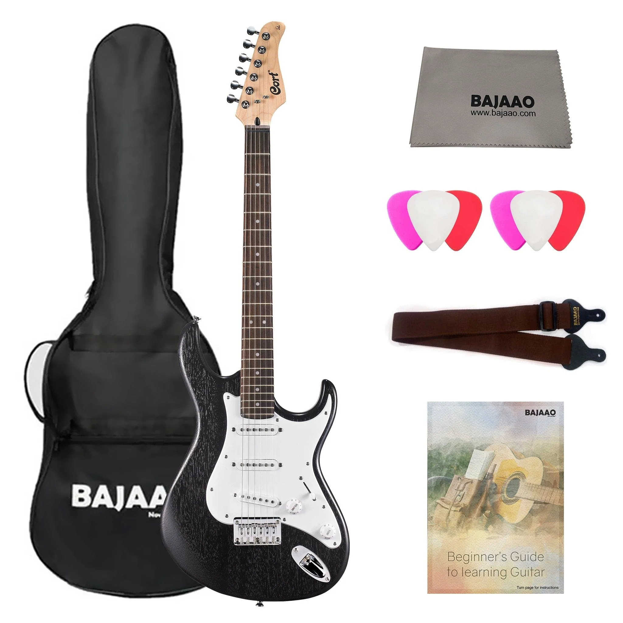 Cort G100 Electric Guitar Bundle with Gigbag, Cloth, Picks, Strap & Ebook - Image 7