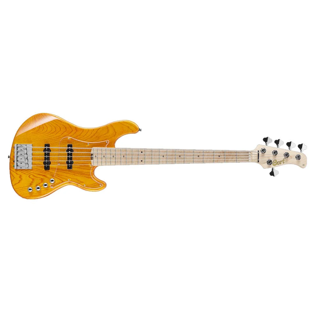 Cort GB75JJ 5-String Double Cutaway Bass Guitar - Amber