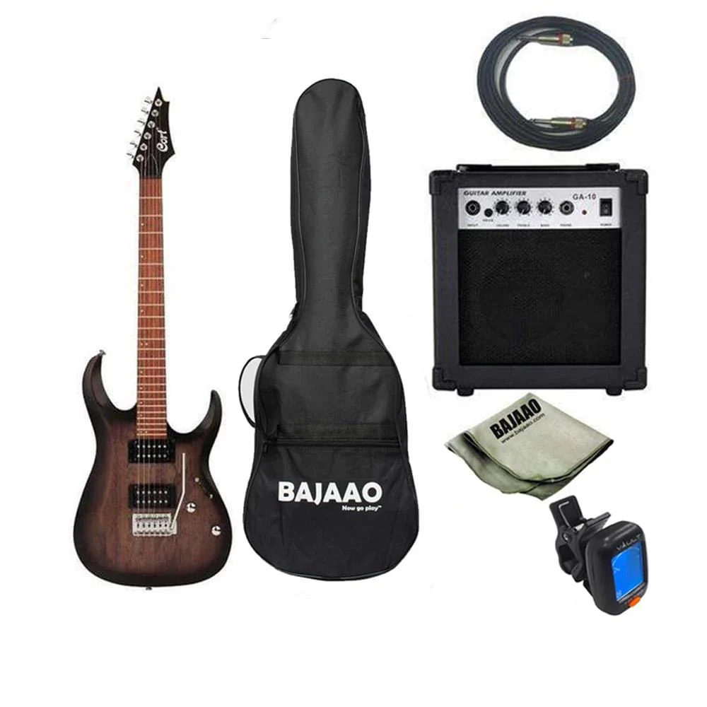 Cort X100 6-String Electric Guitar Bundle with Amplifier, Tuner, Cable and Polishing Cloth - Image 2