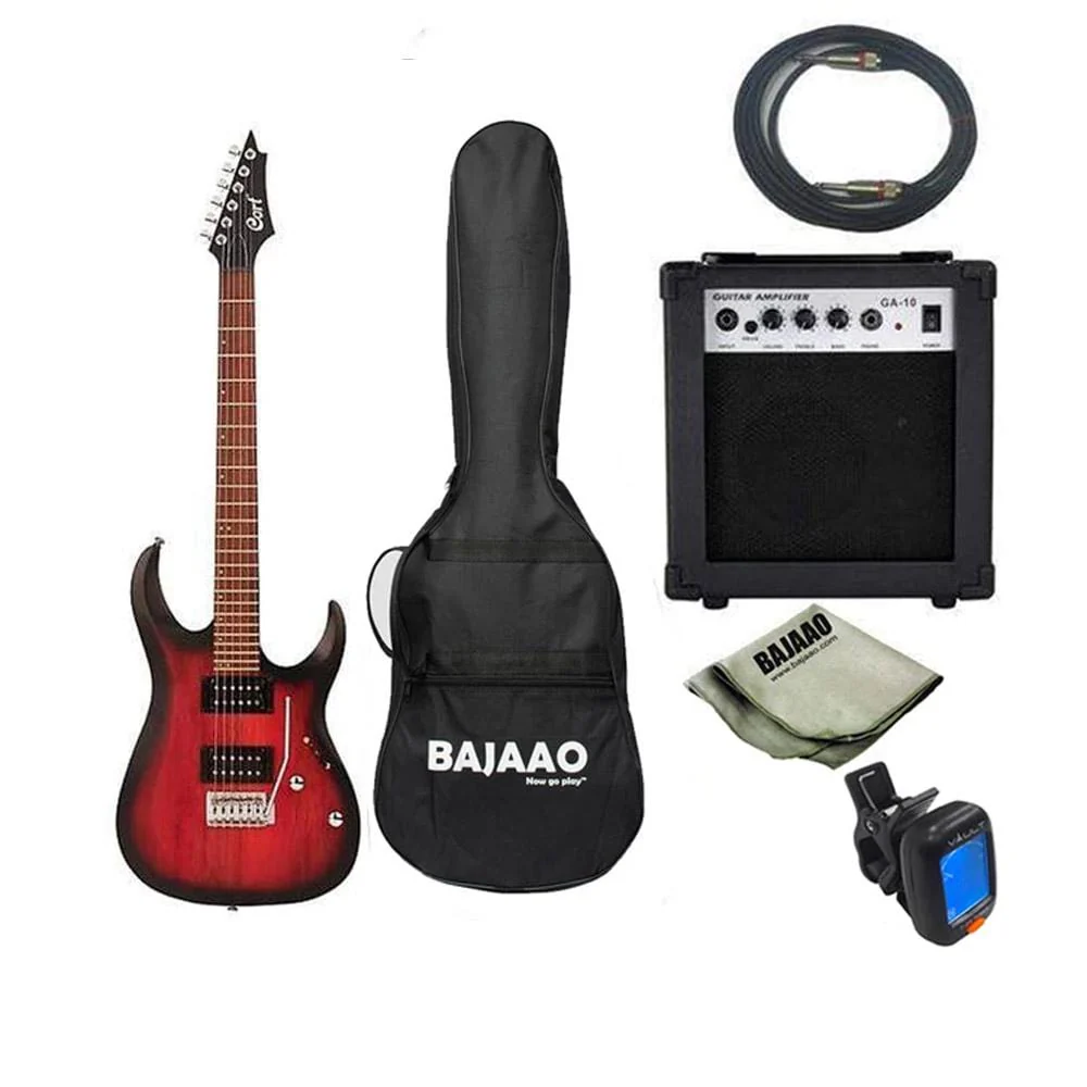 Cort X100 6-String Electric Guitar Bundle with Amplifier, Tuner, Cable and Polishing Cloth - Image 3