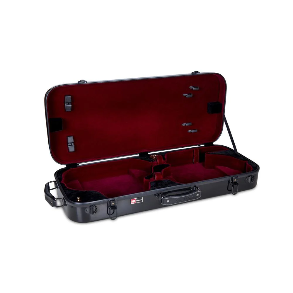 Crossrock CRF1000DVBK Fiberglass Double Violin Case - Image 3