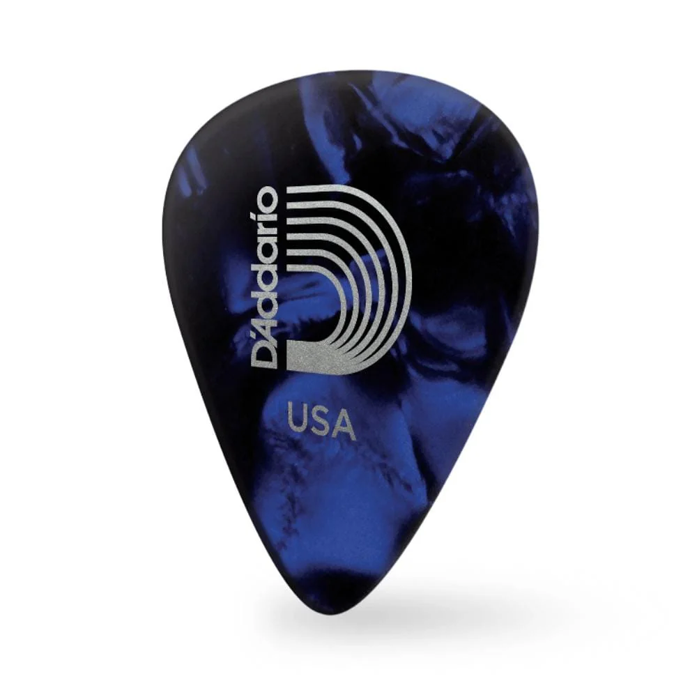 D'Addario Classic Celluloid Blue Pearl 1.25mm Extra Heavy Gauge Guitar Pick - Image 2