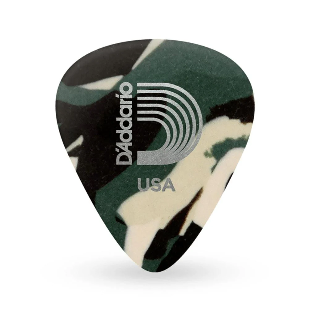 D'Addario Classic Celluloid Camouflage 0.70mm Medium Gauge Guitar Pick