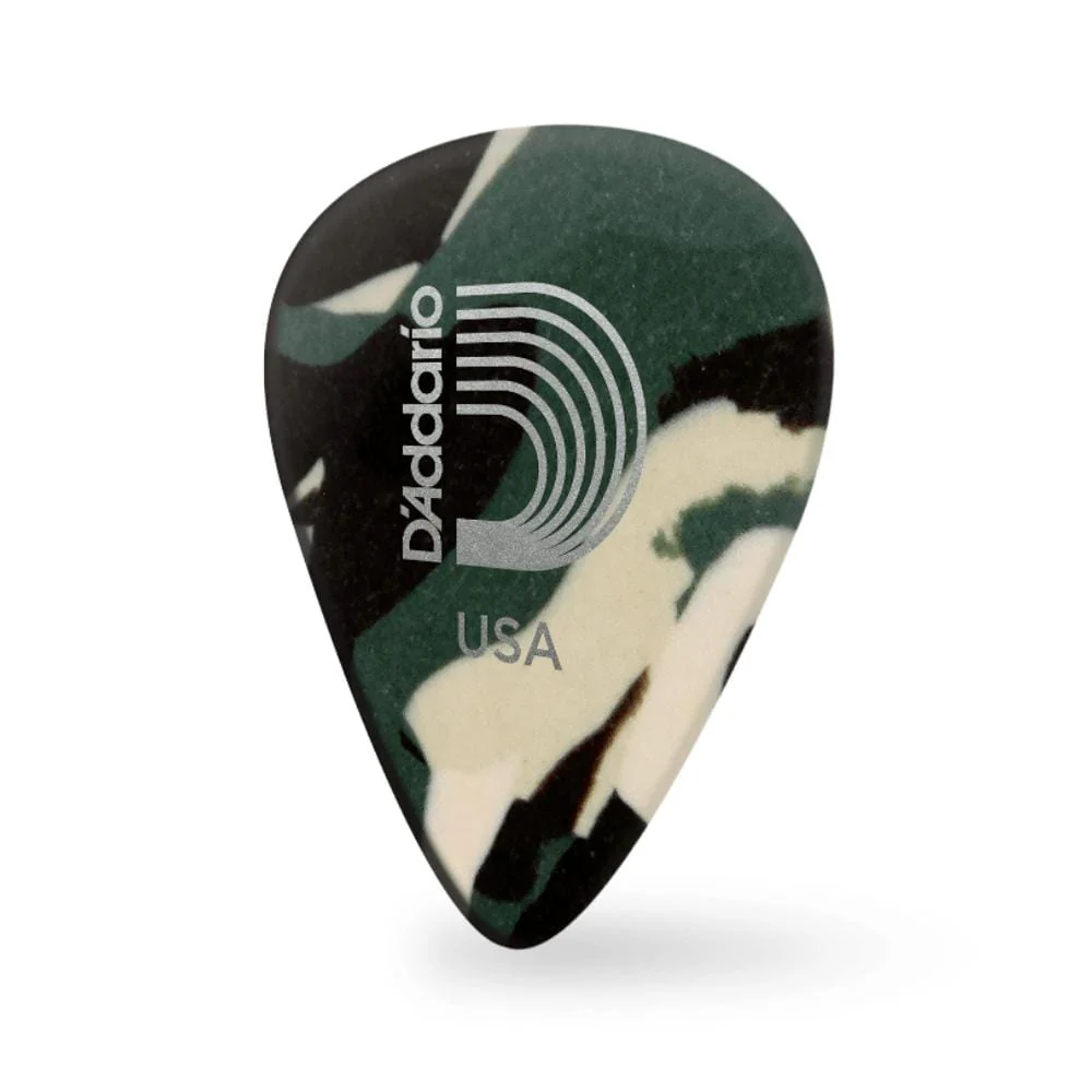 D'Addario Classic Celluloid Camouflage 0.70mm Medium Gauge Guitar Pick - Image 2