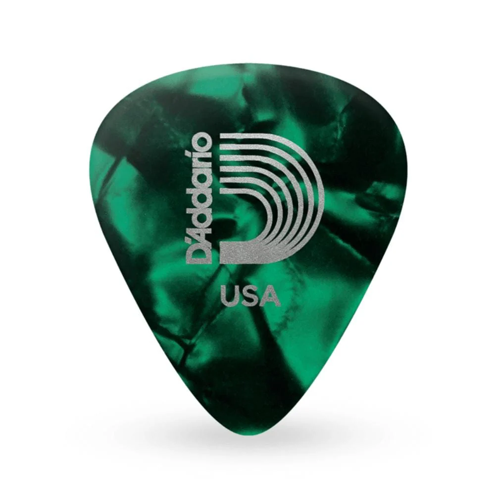 D'Addario Classic Celluloid Green Pearl 0.70mm Medium Gauge Guitar Pick