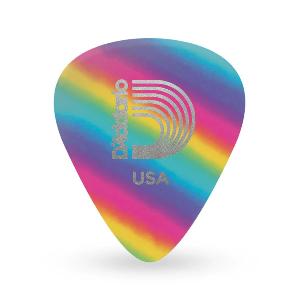 D'Addario Classic Celluloid Rainbow 0.50mm Light Gauge Guitar Pick