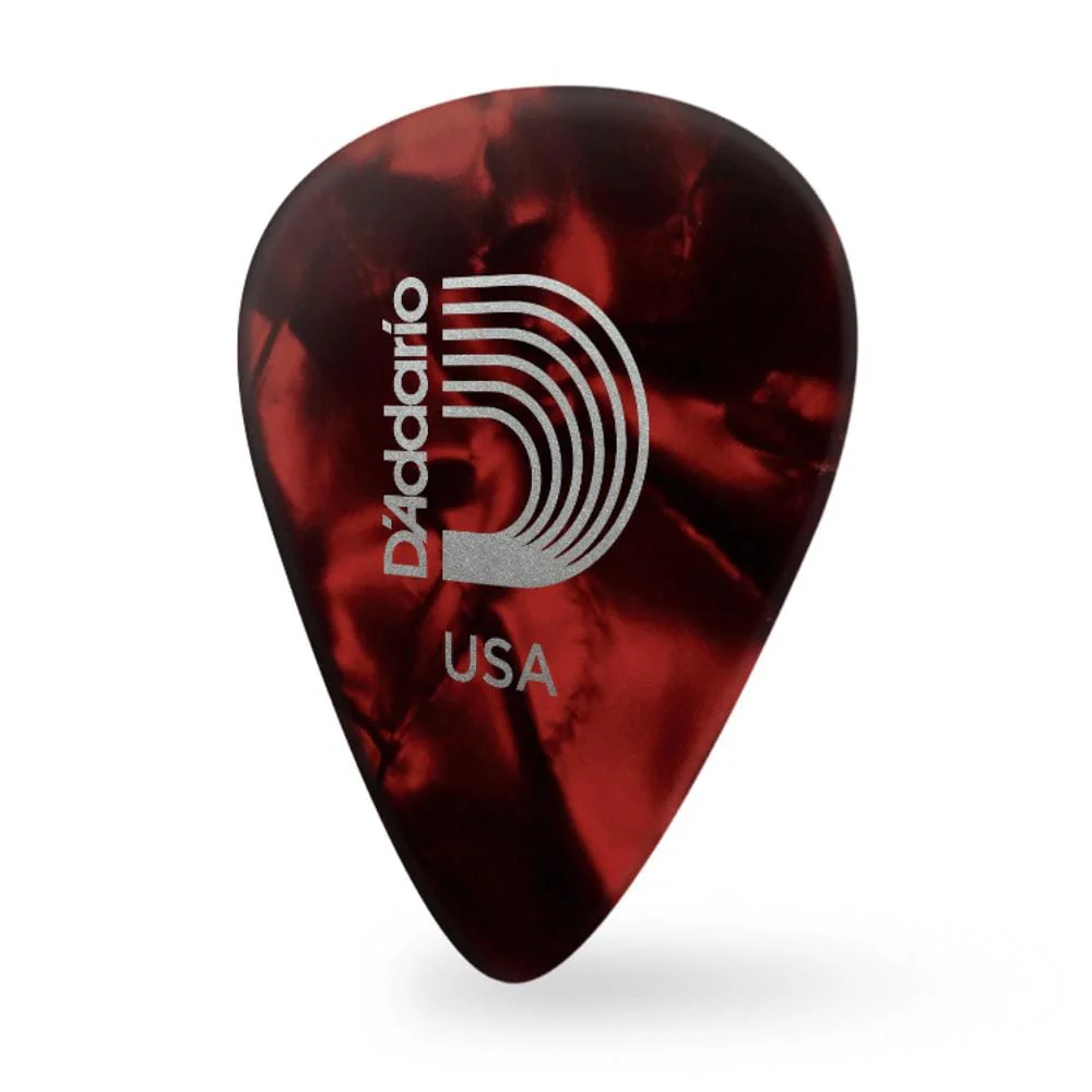 D'Addario Classic Celluloid Red Pearl 0.50mm Light Gauge Guitar Pick - Image 2