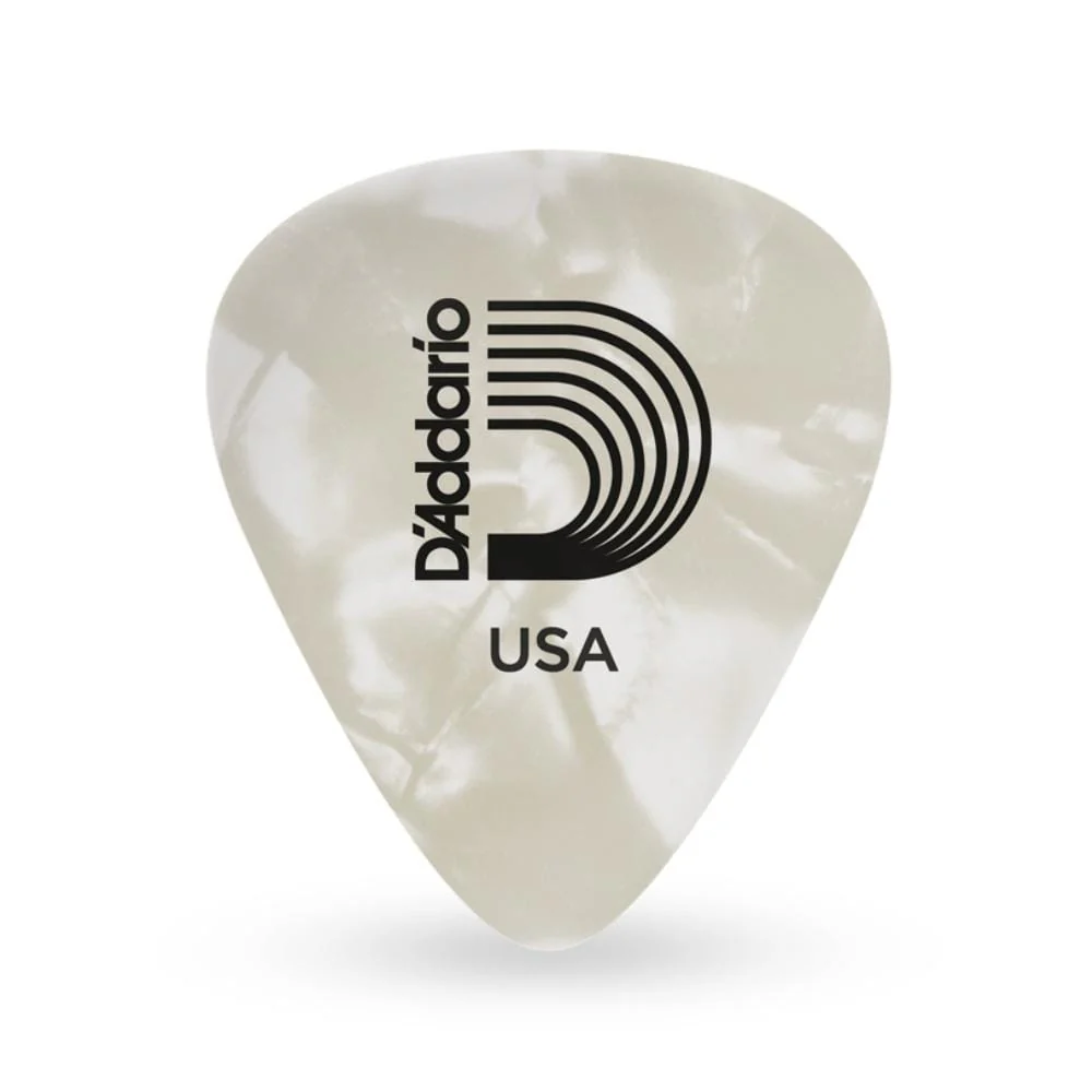 D'Addario Classic Celluloid White Pearl 0.50mm Light Gauge Guitar Pick