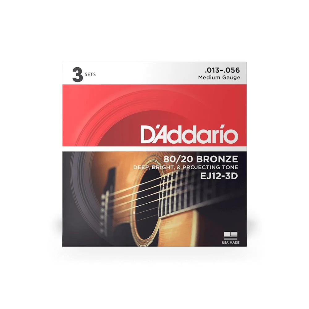 D'Addario EJ12 3D 3 Pack Bronze Acoustic Guitar - Image 3