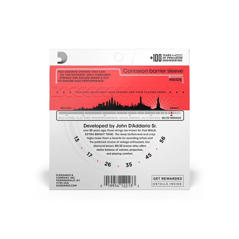 D'Addario EJ12 80/20 Bronze Medium Acoustic Guitar String Set - Image 3