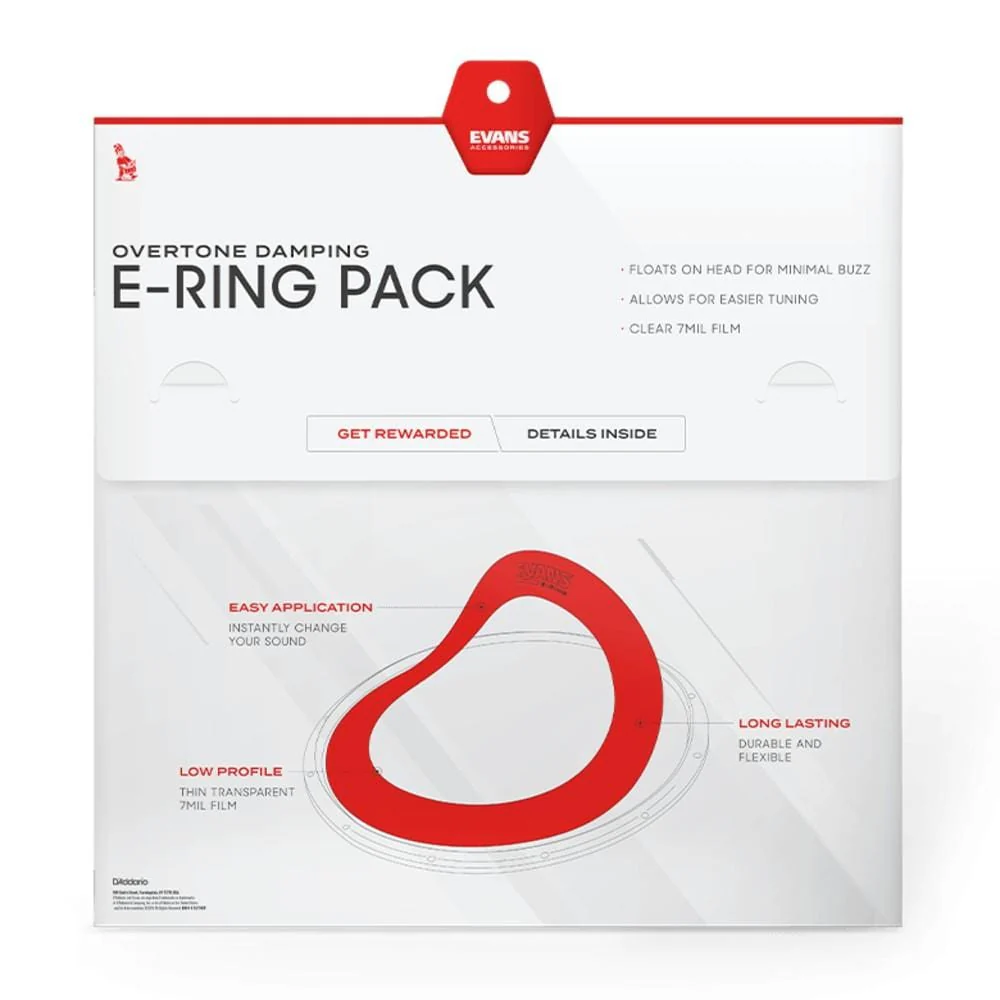 D'Addario ER-ROCK 10-12-16 Inch E-Ring Rock Pack With 14 Inch Snare E-Ring - Image 3