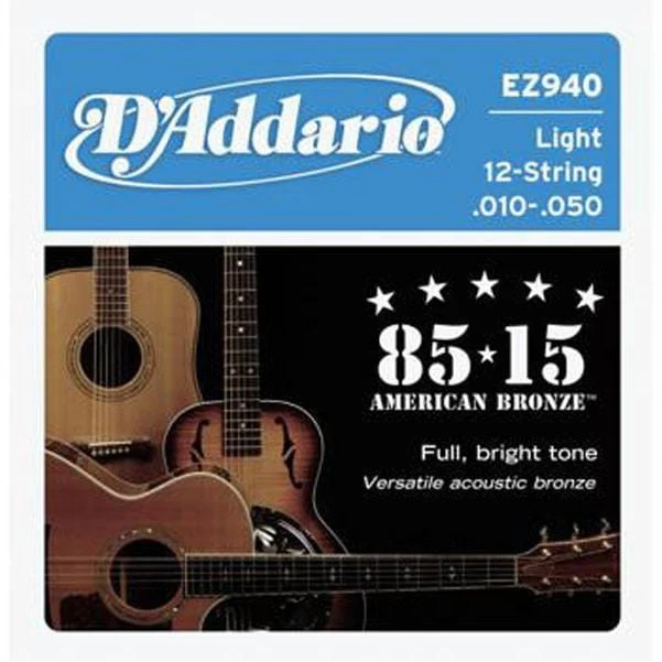 D'Addario EZ940 12-String 85/15 Acoustic Guitar Strings