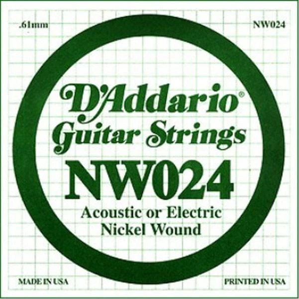 D'Addario NW024 Nickel Wound Electric Guitar Single String set of 3