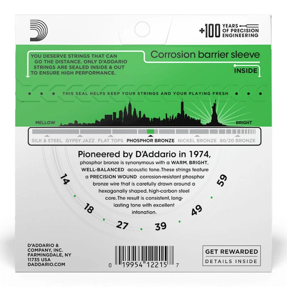 D'Addario Phosphor Bronze Heavy Acoustic Guitar String Set - Image 3