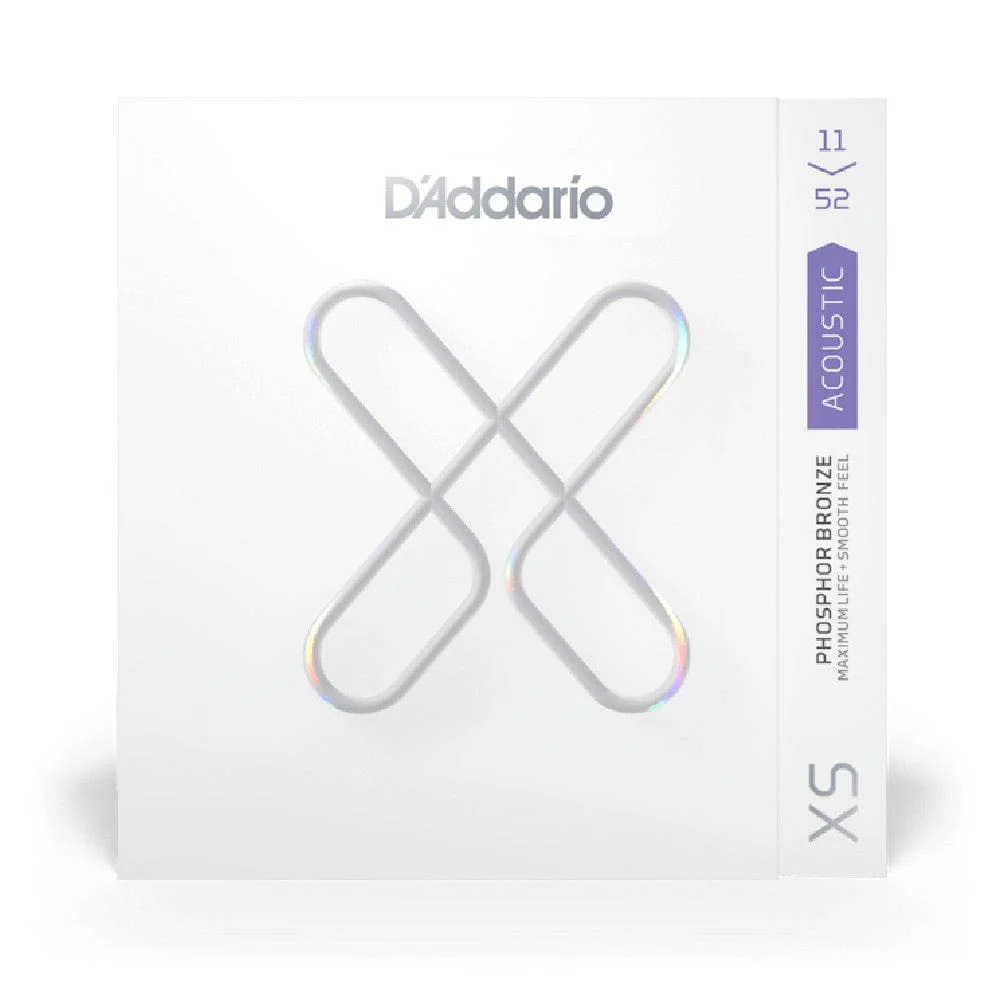 D'Addario XS Acoustic Guitar coated Strings Phosphor Bronze, Custom Light, 11-52