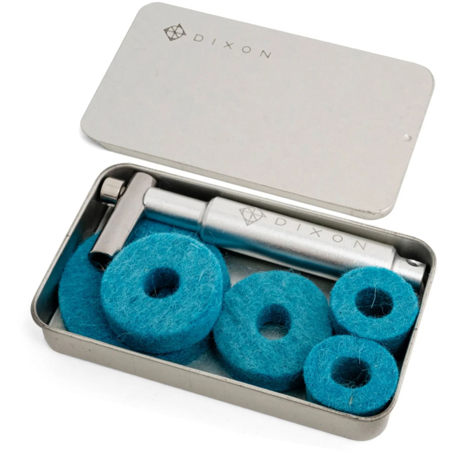 Dixon PAKE-HQ1PK1-HP Hi-Torque Drum Key and Quetzal Blue Felt Pack